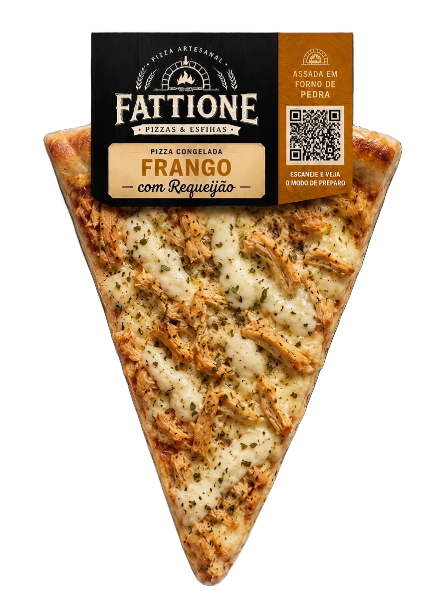 Fatia individual Fattione sabor Frango com Requeijão