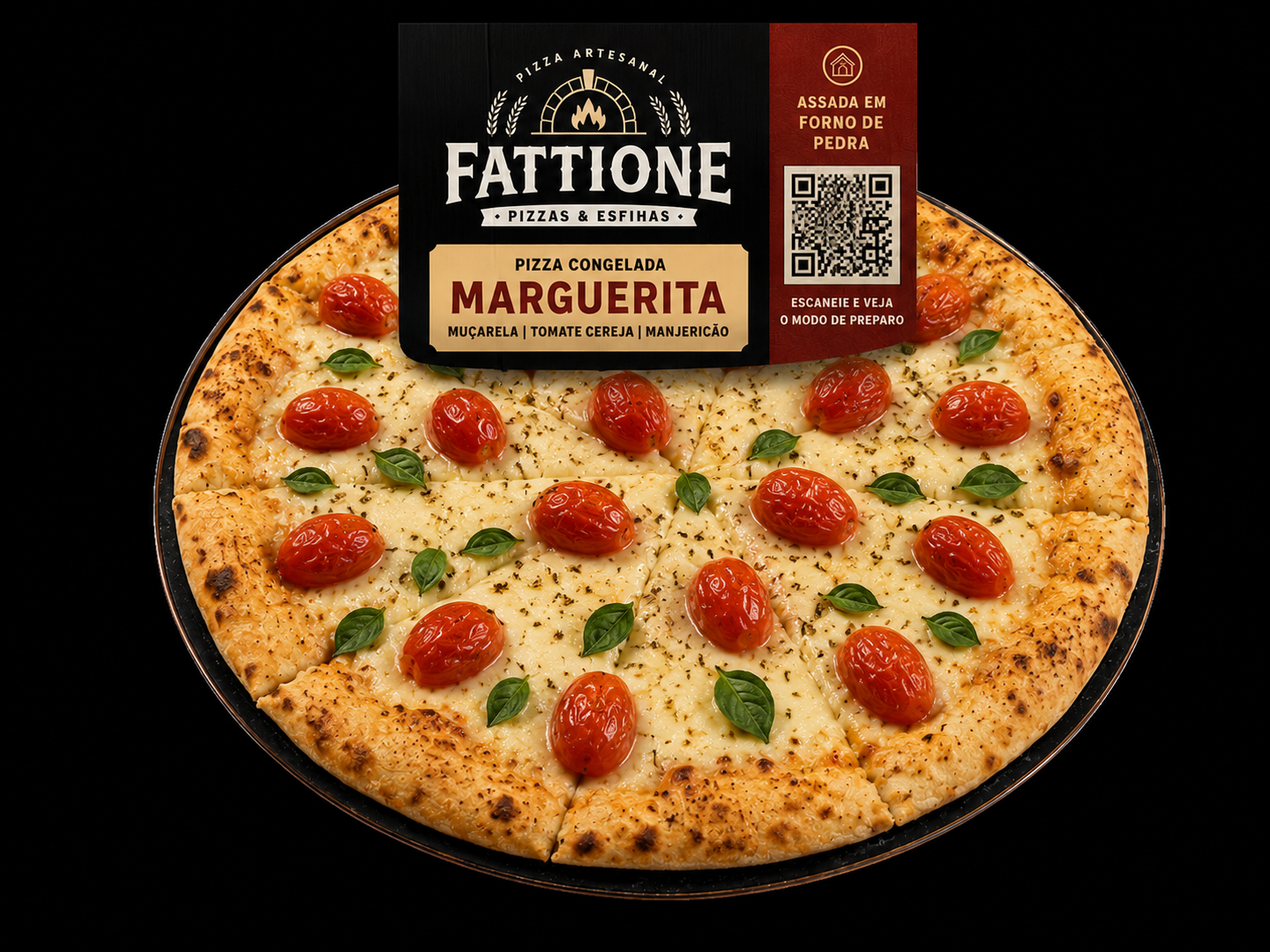 Pizza Família Fattione sabor Marguerita com embalagem